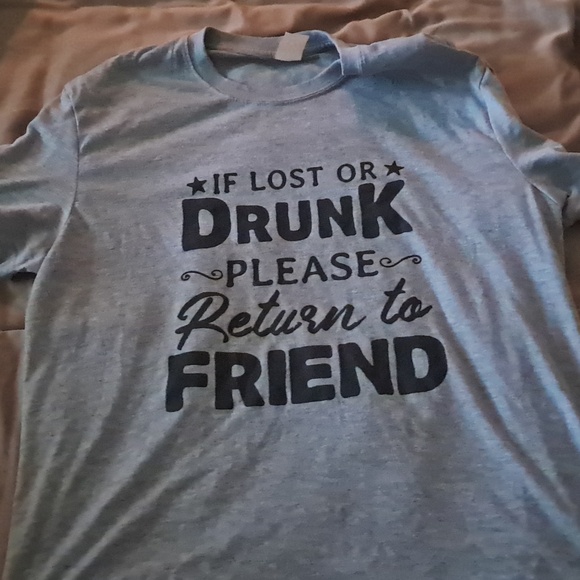 Gray Graphic Tee with Black Text - Picture 2 of 2